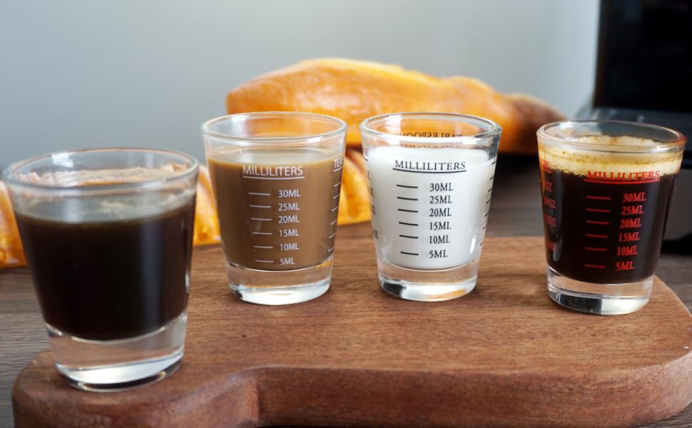 Shot Glasses Measuring cup Liquid Heavy Wine Espresso Shot Glass 26 (2 Count)