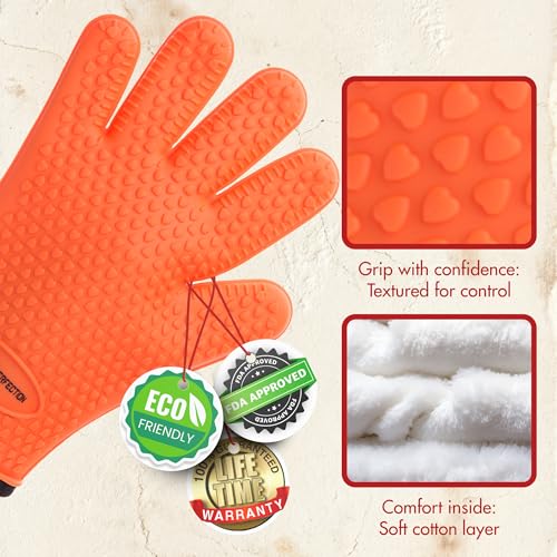 XL Silicone Pizza Oven Gloves Heat Resistant Oven Mitts
