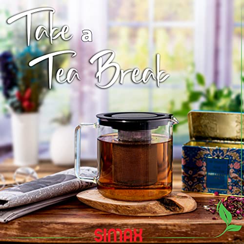 Glassware 1 Quart Teapot with Metal Mesh Infuser