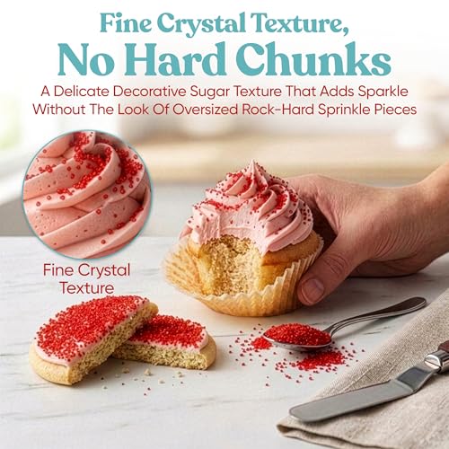 Red Sanding Sugar for Baking & Cookie Decorating (5 Ounce)