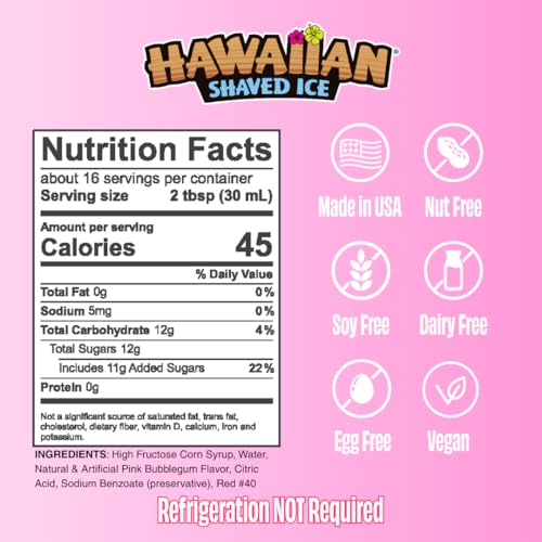 Pink Bubble Gum Syrup (16 Fl Oz)