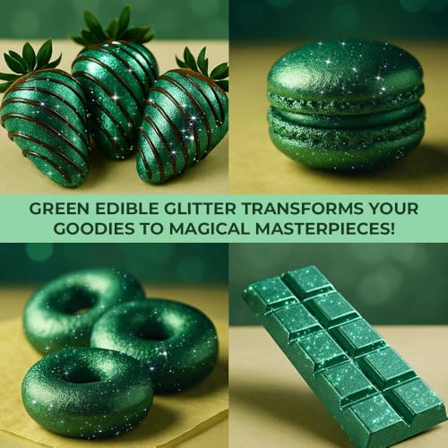 Dark Green Edible Glitter for Drinks 20g