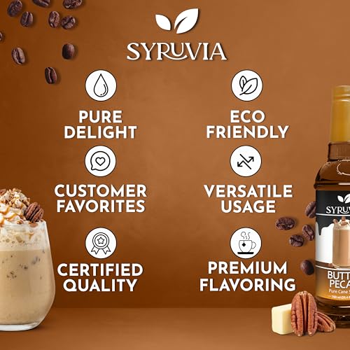 Coffee Syrup Butter Pecan Flavored Syrup for Drinks (25.4 Fl Oz)