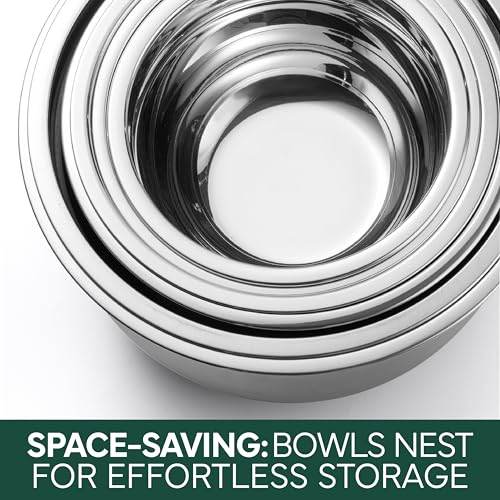 Stainless Steel Mixing Bowls Set with Lids