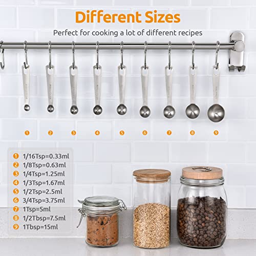 18 8 Stainless Steel Measuring Spoons Set of 9