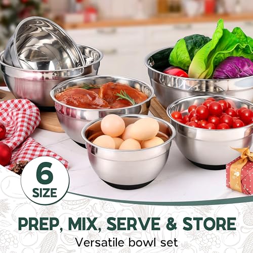 Mixing Bowls with Lids Set of 6 for Kitchen (9 Count)