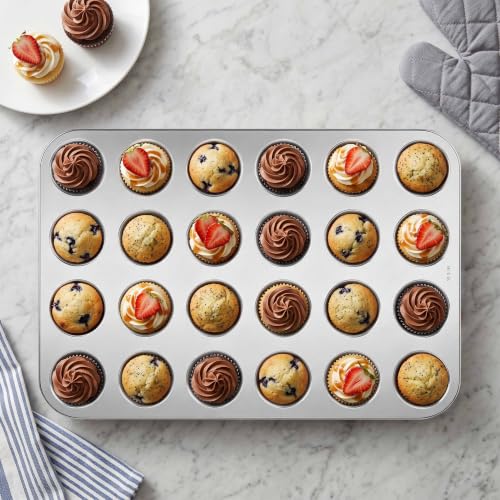 18 10 Stainless Steel Mini Muffin Cupcake Pan 24 Cups