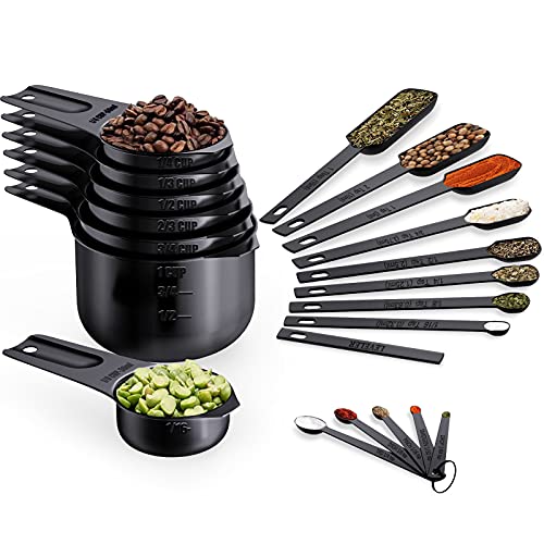 Black Measuring Cups & Spoons Set of 21