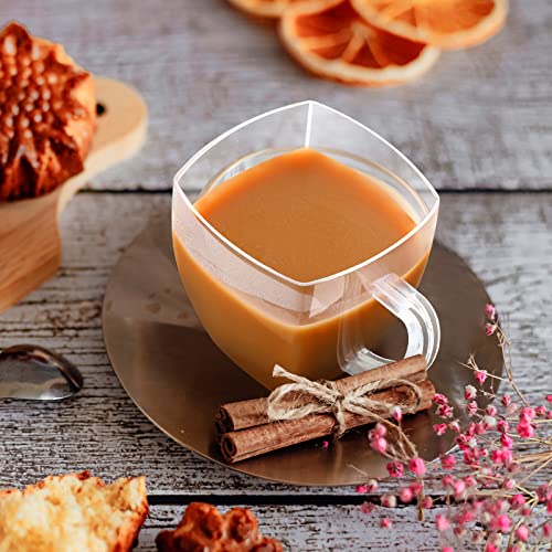 50 Pcs Mini Disposable Tea Cups with Handle (50 Count)