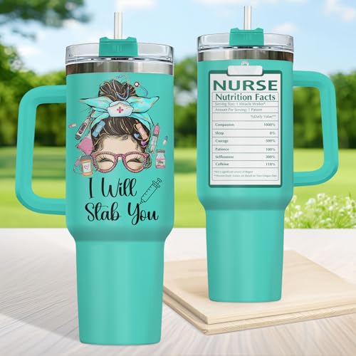 Nurse Life Funny Will Stab You 40 oz Tumbler with Handle