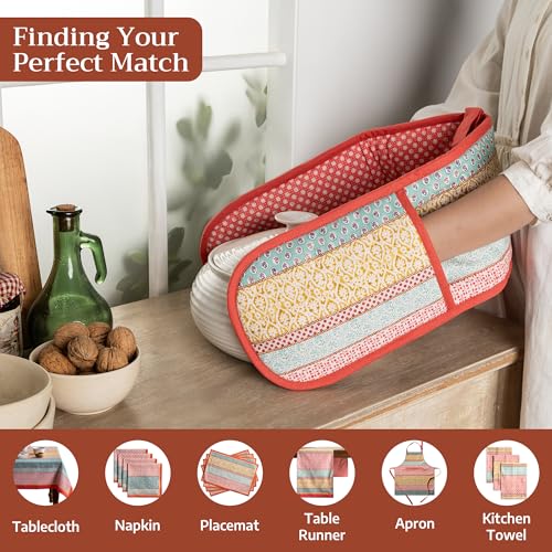 Double Oven Mitts 100% Cotton Double Oven Glove