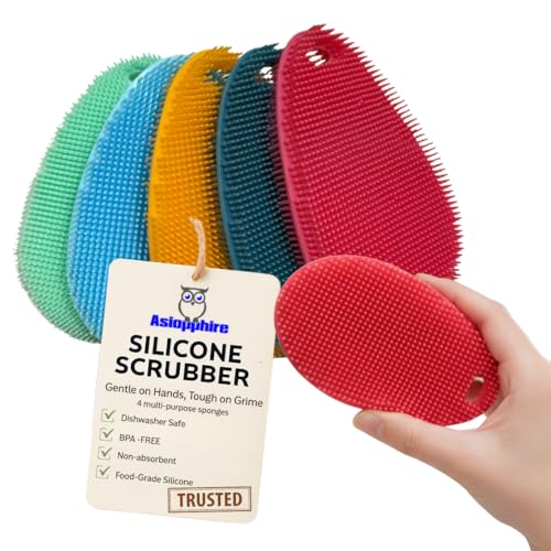 Silicone Sponge Dish Scrubber (5 Count)