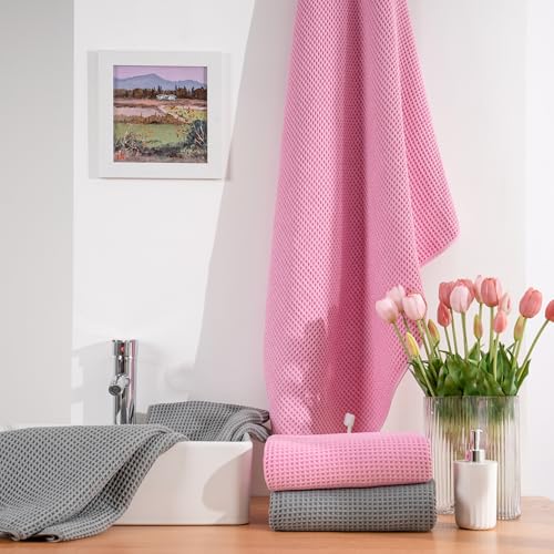 430 GSM Poly Blend Microfiber Quick Dry Waffle Bath Towel (4 Count)