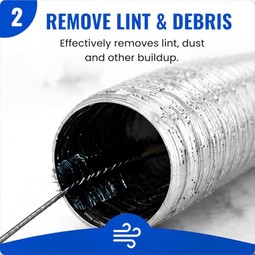 Dryer Lint Brush Vent Cleaner Lint Trap Cleaning Tool Dryer Vent Brush Long Flexible with Wood Handle 27.95 Inches Medium Size for Dryer Vent Cleaning DIY Enthusiasts Homeowners (2 Count)