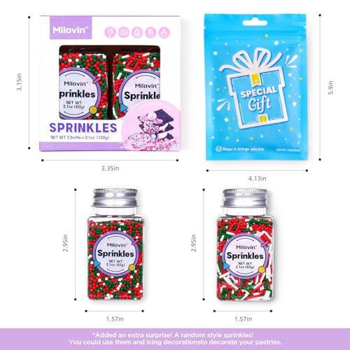 Edible Christmas Sprinkles for Baking (4.23 Ounce)