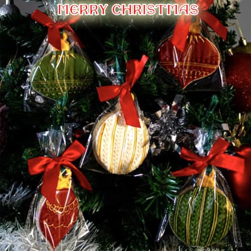 Christmas Ornament Cookie Cutters 4Pcs for Baking Decorating (4 Count)