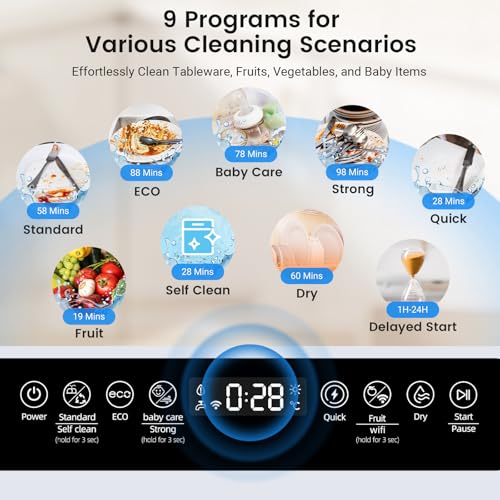 WiFi Countertop Portable Mini Dishwasher