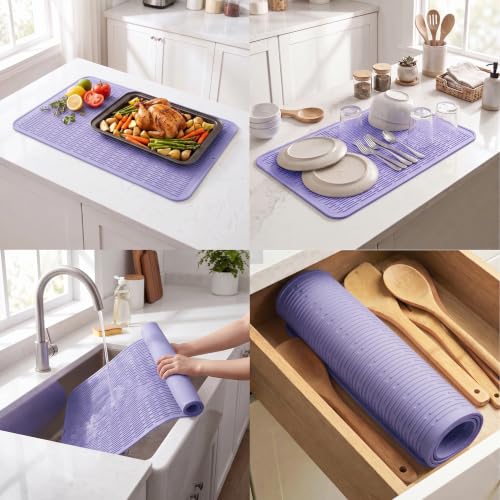 Silicone Dish Drying Mat for Multiple Usage