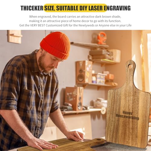 6 Pcs Thick Wood Cutting Boards for Chopping Serving (6 Count)