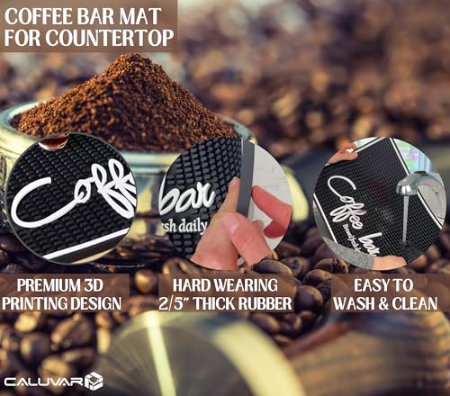 Brewed Fresh Daily Silicone Coffee Bar Mat 18x12 in
