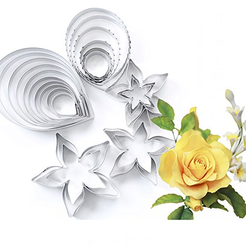 23pcs set Rose Petal Cutter Set Gum Paste Fondant Cake Cutters kitchen Supplies Baking Mould