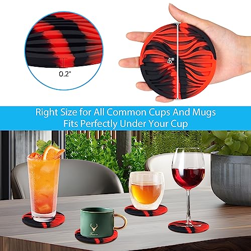 6 Pack Drink Coasters with Holder Non