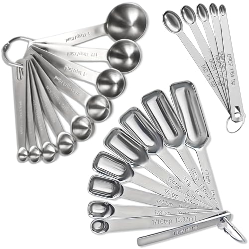 23 Pcs Stainless Steel Measuring Spoons Set with Leveler (23 Count)