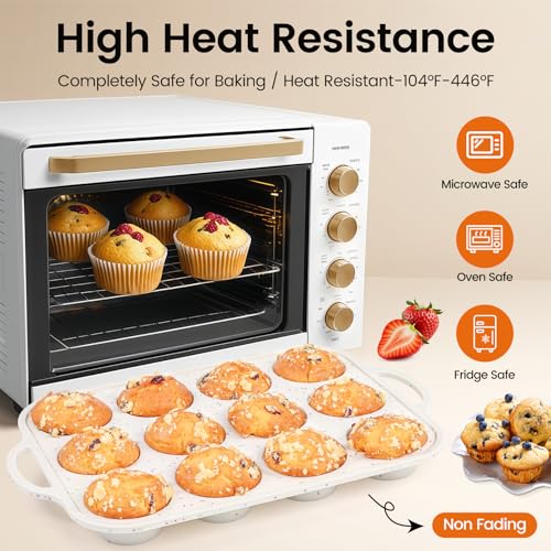 Silicone Muffin Pan with Metal Reinforced Frame (2 Count)