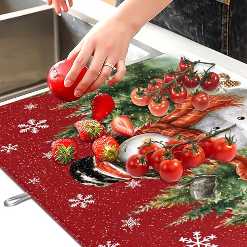 Christmas Snowman Dish Drying Mat