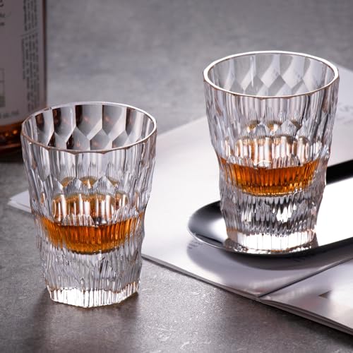 Crystal Whiskey Glasses Set of 2 Handcrafted Old Fashioned Glasses (2 Count)