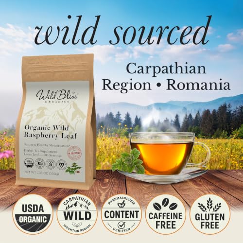Organic Red Raspberry Leaf Tea Pregnancy and Menstrual Support (7.05 Ounce)