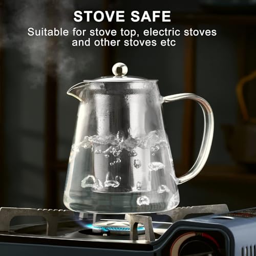 Glass Teapot Stovetop 44 OZ
