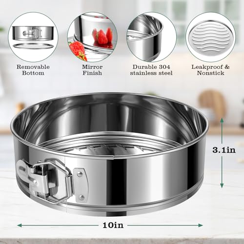 10 Inch Springform Cake Pan with Removable Bottom