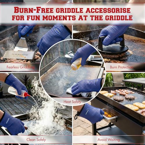 Silicone Griddle Grill Gloves Heat Resistant Oven Mitts
