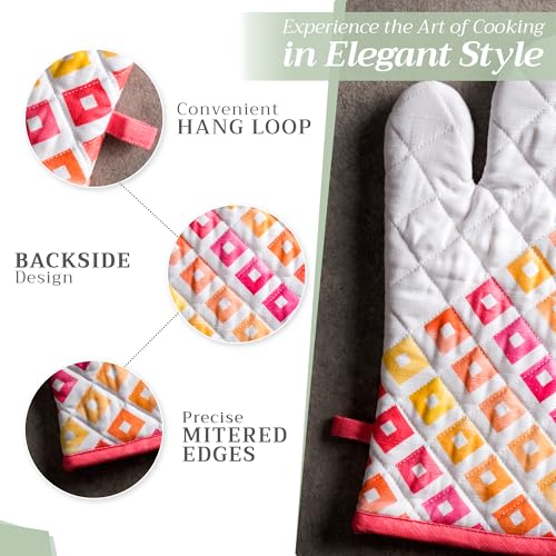 100% Cotton Oven Mitt & Pot Holder Set