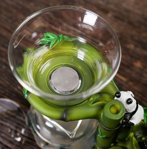 Magnetic TeaPot Automatic Drip Glass Teapots Lazy Kungfu Tea Infuser Panda Heat