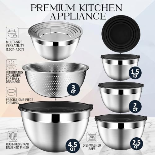 Mixing Bowls with Lids Set (5 Count)