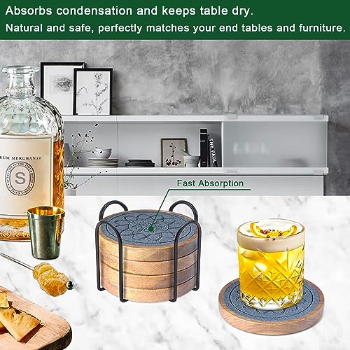 5 Pack Coasters for Drinks Absorbent