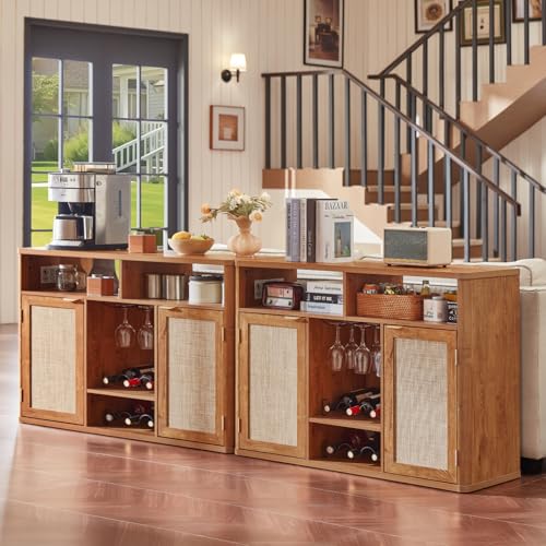 Rattan Wine Bar Cabinet with 2 Doors