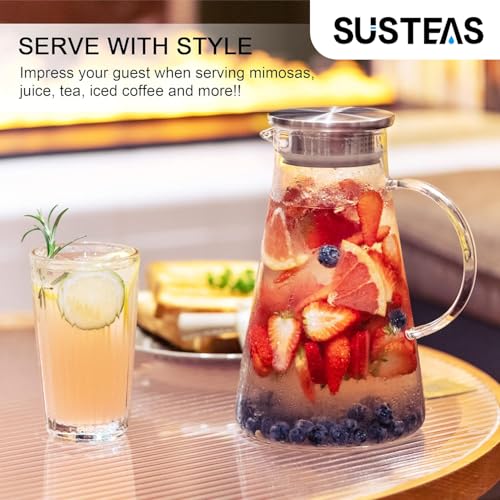 2L 68oz Glass Pitcher with Lid and Handle