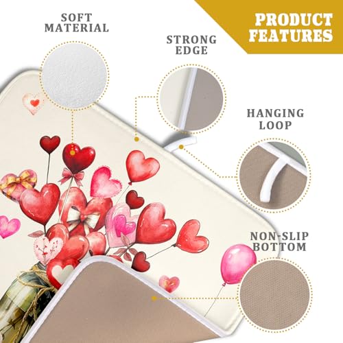 Valentine's Day Dish Drying Mat for Kitchen Counter