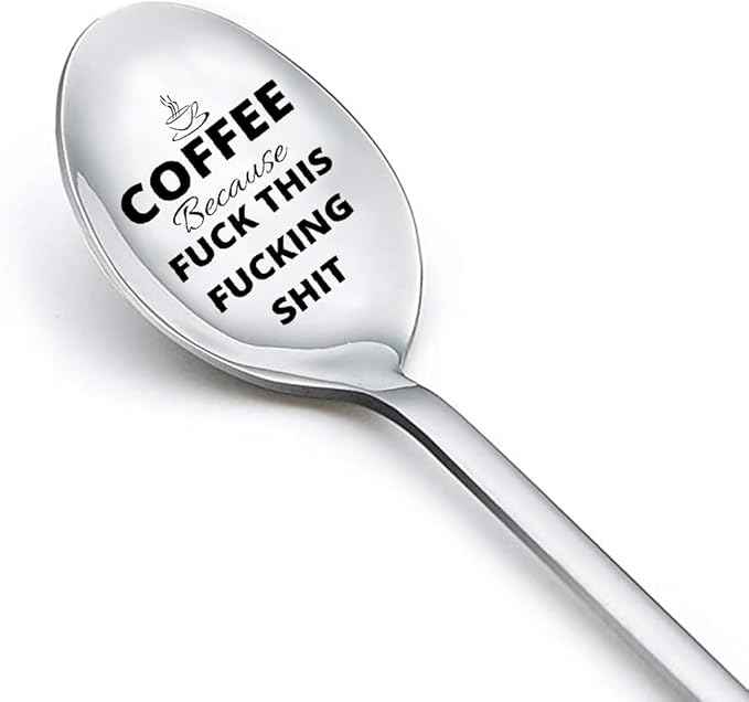 Funny Coffee Spoons Gifts for Best Friend Christmas Gifts for Women Birthday Gifts for Teen Girls Boys Stocking Stuffers for Men Inspirational Encouragement Gifts for Coworkers Leaving Gift Ideas