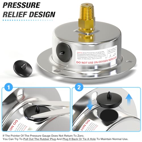 0~60Psi Liquid Filled Pressure Gauge Front Flange Panel Mount