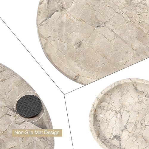 Natural Silver Pearl Marble Decorative Tray