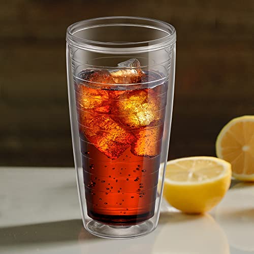 Alaska - 24-Ounce Insulated Plastic Tumblers (Set of 4), Double-Wall Plastic Drinking Glasses, All-Clear Reusable Cups, BPA-Free, Shatter-Proof, Dishwasher-Safe (4 Count)