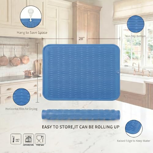 Silicone Dish Drying Mat for Multiple Usage