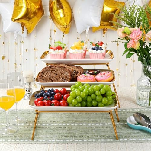 3 Tier Porcelain Serving Tray 12in