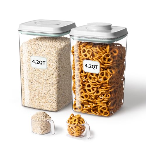 Airtight Food Storage Container with Pop Lid & 130ml Scoop (2 Count)