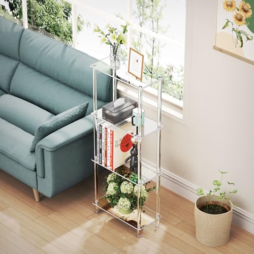 Clear Acrylic Narrow Side Table for Small Spaces