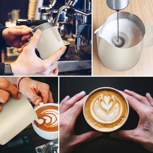 Milk Frothing Pitcher Stainless Milk Cup with Art Pen